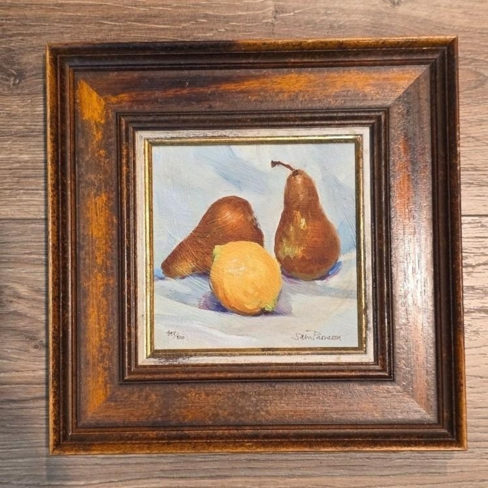 Original Still Life Fruit Oil Painting, Kitchen Wall Art, Signed Colorful Print